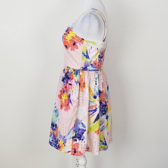 Trina Turk Elin Eyelet Fit and Flare Dress - 6 - Picture 8 of 9